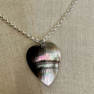 Abalone heart pendant necklace